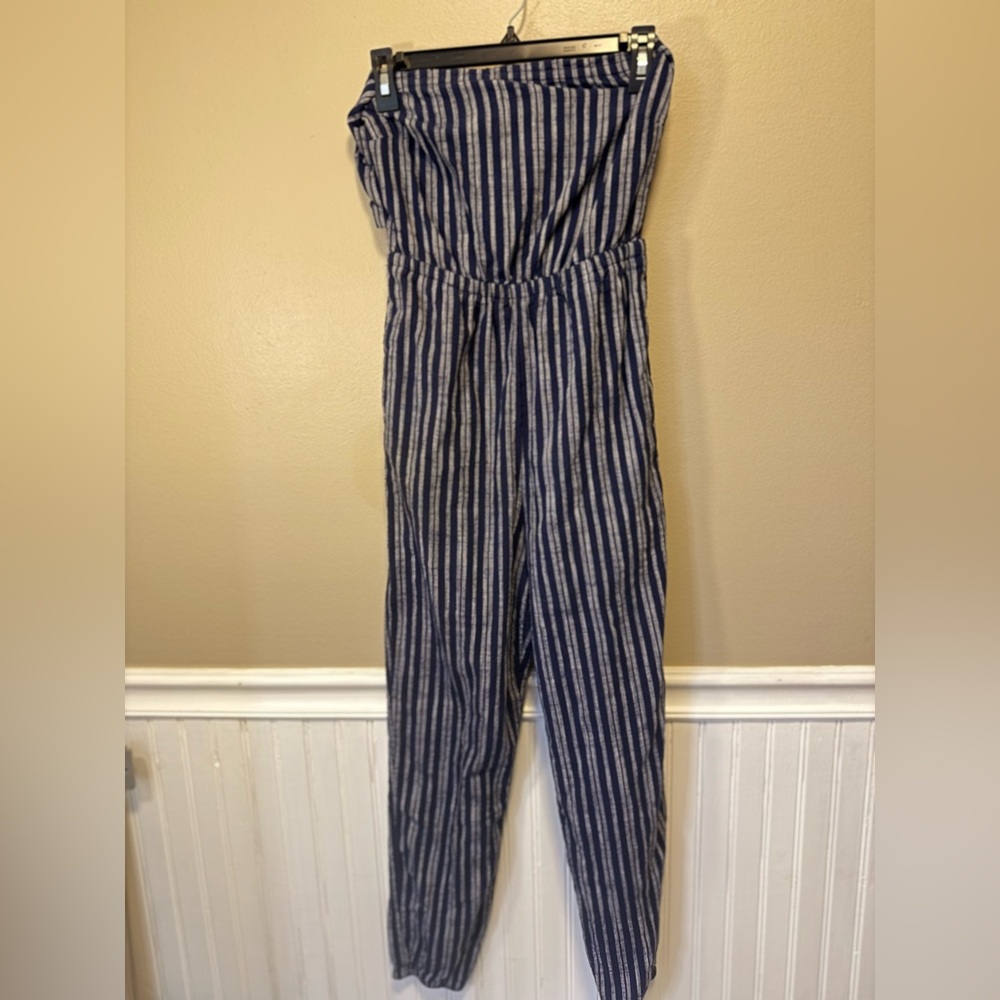 Aerie Nautical Blue and White Striped‎ Jumpsuit